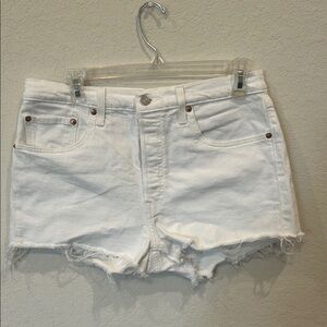 White Levi's Women's Premium 501 Original Shorts